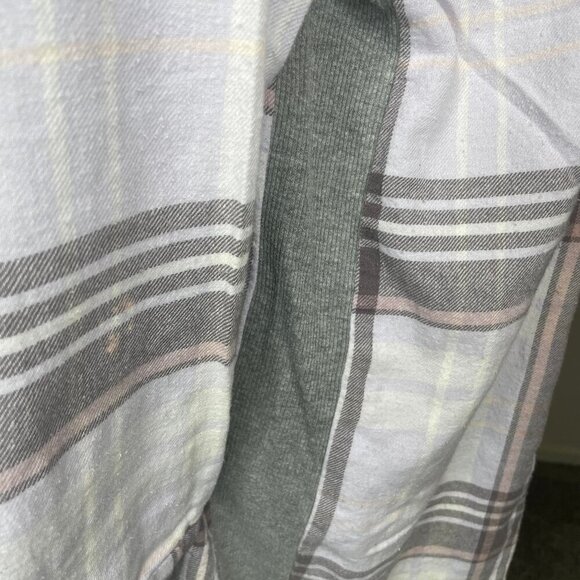 Sonoma Women's Plaid Cotton Knit Stretch Sides Button Down Light Academia L - Picture 3 of 7